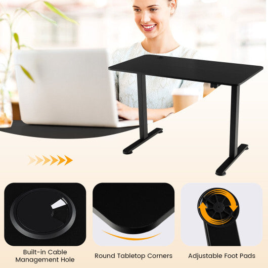 Electric Standing Desk Adjustable Stand up Computer Desk Anti-collision-Black - Color: Black - Minihomy