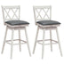 2 Pieces 29 Inches Swivel Counter Height Barstool Set with Rubber Wood Legs-White - Minihomy