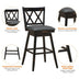 2 Pieces 29 Inches Swivel Counter Height Barstool Set with Rubber Wood Legs-White - Minihomy