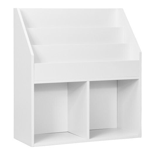 Kids Wooden Bookshelf Bookcase Children Toy Storage Cabinet Organizer White - Color: White - Minihomy