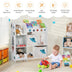 Kids Toy and Book Organizer Children Wooden Storage Cabinet with Storage Bins - Color: White - Minihomy