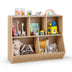 5-Cube Wooden Kids Toy Storage Organizer with Anti-Tipping Kits-Natural - Color: Natural - Minihomy