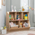 5-Cube Wooden Kids Toy Storage Organizer with Anti-Tipping Kits-Natural - Color: Natural - Minihomy