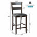 2-Pieces Upholstered Bar Stools Counter Height Chairs with PU Leather Cover - Minihomy