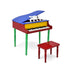 30-Key Wood Toy Kids Grand Piano with Bench and Music Rack-Multicolor - Color: Multicolor - Minihomy