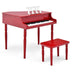 30-Key Wood Toy Kids Grand Piano with Bench and Music Rack-Red - Color: Red - Minihomy