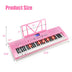 61-Key Electric Piano Keyboard for Beginner-Pink - Color: Pink - Minihomy