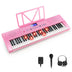 61-Key Electric Piano Keyboard for Beginner-Pink - Minihomy