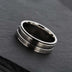 Men's Stainless Steel Fluted Frosted Ring - Minihomy