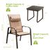 3 Pieces Patio Bistro Furniture Set with Adjustable Backrest-Brown - Color: Brown - Minihomy