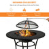 31.5 Inch Patio Fire Pit Dining Table With Cooking BBQ Grate - Color: Black - Minihomy