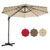 10 Feet 28LED Lighted Cantilever Solar Umbrella with Crossed Base-Beige - Color: Beige - Size: 10 ft - Minihomy