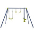 3-in-1 Outdoor Swing Set for Kids Aged 3 to 10 - Color: Blue - Minihomy