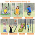 7-in-1 Stable A-shaped Outdoor Swing Set for Backyard - Color: Blue - Minihomy