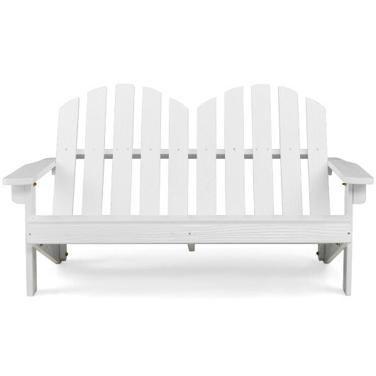 2 Person Adirondack Chair with High Backrest-White - Color: White - Minihomy