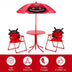 Kids Patio Folding Table and Chairs Set Beetle with Umbrella - Minihomy