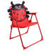 Kids Patio Folding Table and Chairs Set Beetle with Umbrella - Color: Red - Minihomy