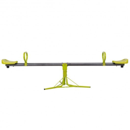 Kids Seesaw Swivel Children Teeter Totter Outdoor Play Set for 2 Children - Color: Green - Minihomy