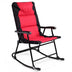 3 Pcs Outdoor Folding Rocking Chair Table Set with Cushion-Black&Red - Color: Red - Minihomy