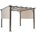 10 x 10 Feet Metal Frame Patio Furniture Shelter-Beige - Minihomy