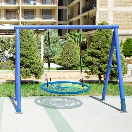 40 Inch Spider Web Tree Swing Kids Outdoor Play Set with Adjustable Ropes-Blue - Color: Blue - Minihomy