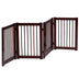 30 Inch Configurable Folding 4 Panel Wood Fence - Color: Brown - Minihomy