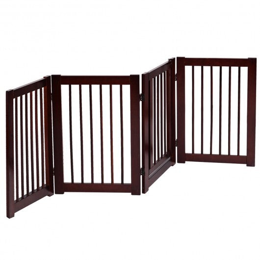 30 Inch Configurable Folding 4 Panel Wood Fence - Minihomy