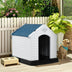 Plastic Waterproof Ventilate Pet Puppy House - Color: Blue - Size: M - Minihomy