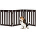 24 Inch Folding Wooden Freestanding Dog Gate with 360? Flexible Hinge for Pet-Dark Brown - Color: Dark Brown - Minihomy