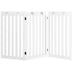 36 Inch Folding Wooden Freestanding Pet Gate Dog Gate with 360? Flexible Hinge-White - Minihomy