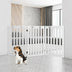 36 Inch Folding Wooden Freestanding Pet Gate Dog Gate with 360 Flexible Hinge-White - Minihomy