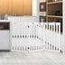 36 Inch Folding Wooden Freestanding Pet Gate Dog Gate with 360? Flexible Hinge-White - Minihomy