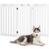 36 Inch Folding Wooden Freestanding Pet Gate Dog Gate with 360? Flexible Hinge-White - Minihomy