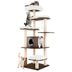 7-Layer Wooden Cat Tree Tall Cat Tower with Sisal Posts and Condo-Brown - Color: Brown - Minihomy