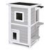 2-Story Wooden Cat House with Escape Door Rainproof - Minihomy