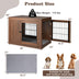 Furniture Dog Crate with Cushion and Double Doors-Walnut - Color: Walnut - Minihomy