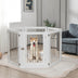 Freestanding 6-Panel Dog Gate with 4 Support Feet for Stairs-White - Color: White - Minihomy