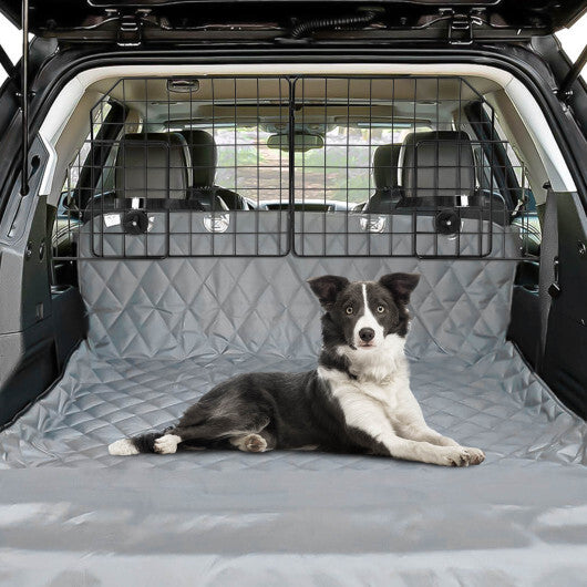 Folding Pet Divider Gate with 2 Straps and 2 Screw Caps for SUV - Color: Black - Minihomy