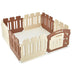 All-Weather HDPE 8-Panel Pet Playpen with Door-Brown - Color: Brown - Minihomy