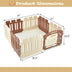 All-Weather HDPE 8-Panel Pet Playpen with Door-Brown - Color: Brown - Minihomy