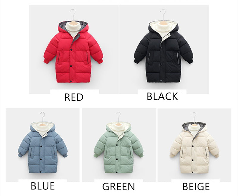 Children's Down Outerwear Winter Clothes Teen Boys Girls Cotton-Padded Parka Coats - Minihomy