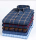 Cotton Plaid Shirt - Men's Long-Sleeved Cotton Fleece Shirt - Minihomy