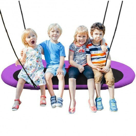 60 Inch Saucer Surf Outdoor Adjustable Swing Set-Purple - Color: Purple - Minihomy