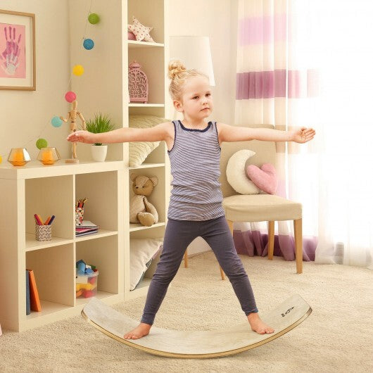 15.5 Inch Wobble Board for Kids and Adults-Natural - Color: Natural - Size: 15.5 inches - Minihomy