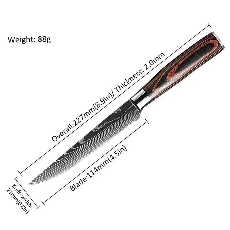 Color Wooden Handle Steak Knife Stainless Steel Western Kitchen Knives - Minihomy