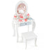 Kids 2-in-1 Princess Makeup Table and Chair Set with Removable Mirror-White - Color: White - Minihomy