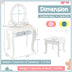 Kids 2-in-1 Princess Makeup Table and Chair Set with Removable Mirror-White - Color: White - Minihomy