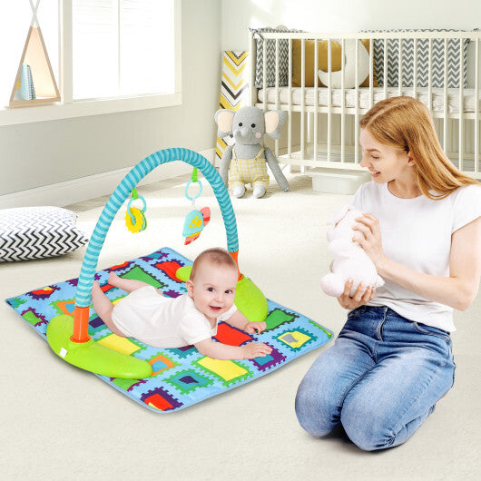 4-in-1 Baby Bouncer Activity Center with 3 Adjustable Heights-Green - Color: Green - Minihomy