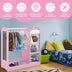 Kids Dress Up Storage with Mirror-Pink - Color: Pink - Minihomy