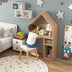 2-in-1 Kids House-Shaped Table and Chair Set-Gray - Color: Gray - Minihomy